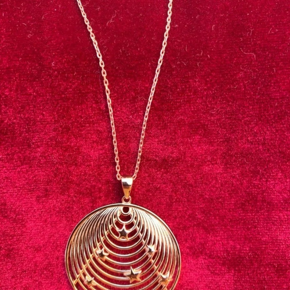 925 Sterling Silver Necklace Gold  gift for mother - Picture 2 of 7
